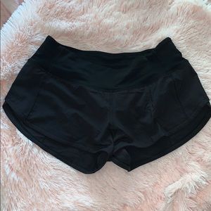 Black lululemon speed up shorts